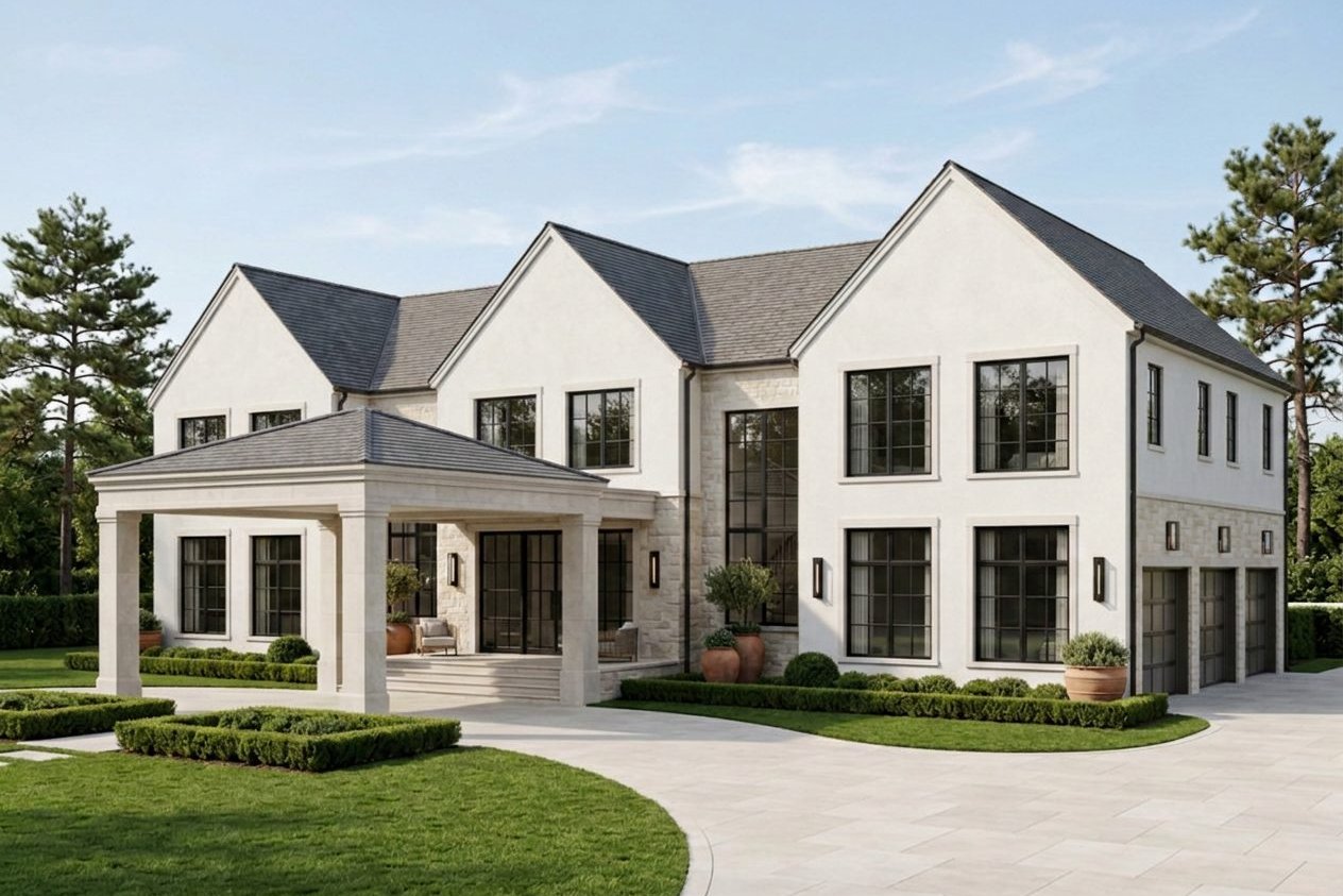 Large new house rendering in Tenafly, New Jersey